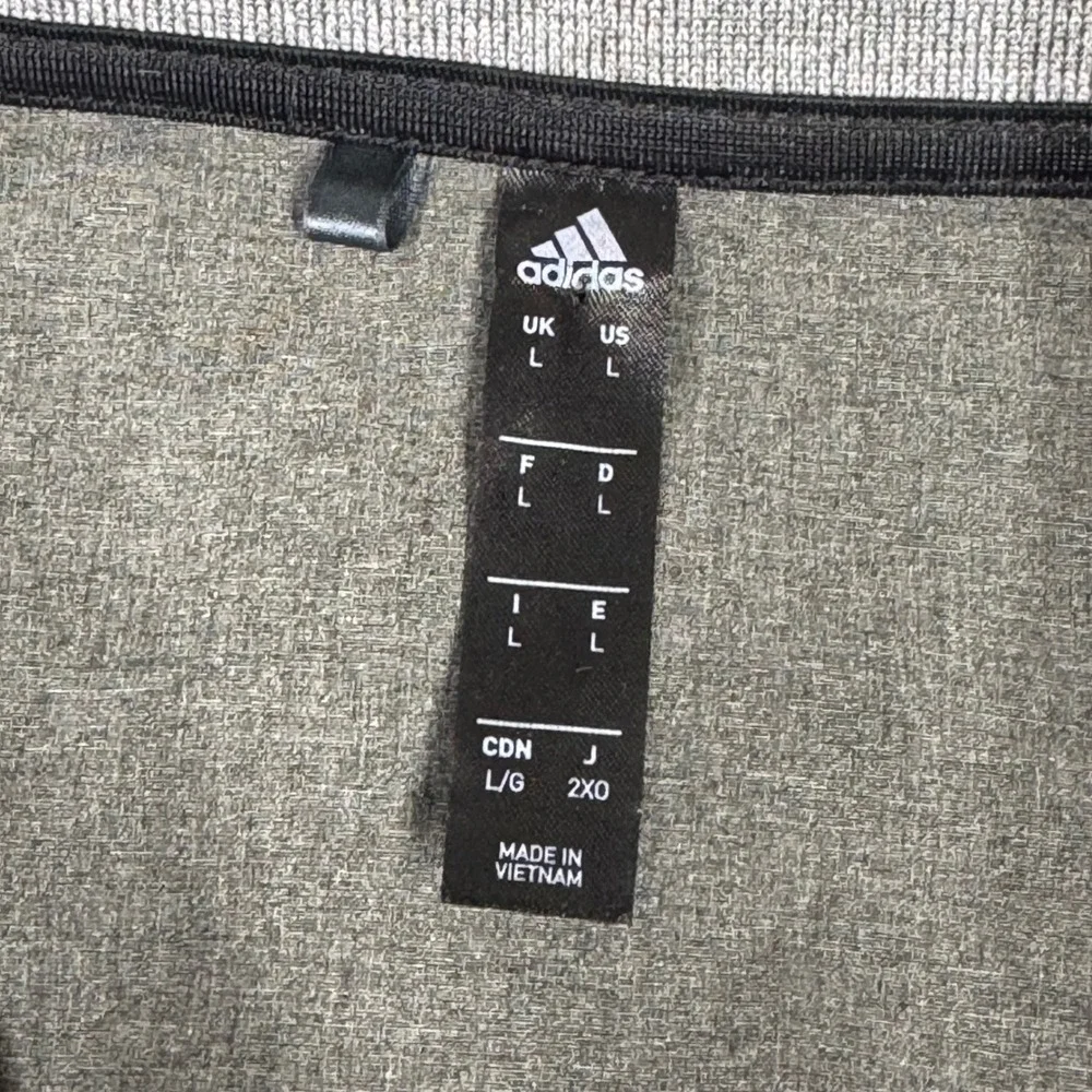 Adidas Club Wind‎ Golf Jacket Large Gray Stripe Quarter Zip Pullover Windbreaker